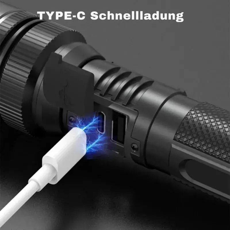 LED Taschenlampe | Ultrahell & Wasserdicht | 500m Reichweite | Zoom-Funktion | UltraBright