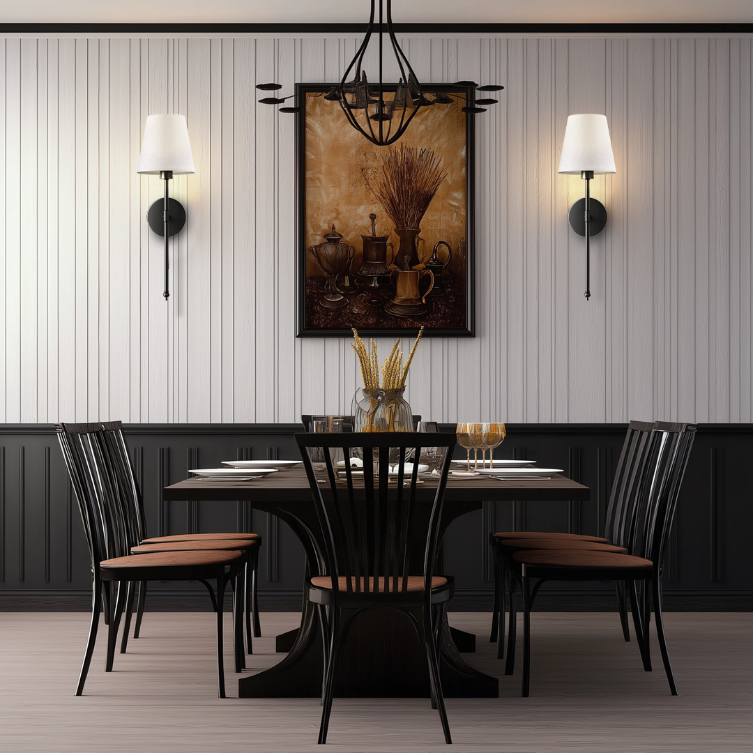 LED Wandleuchte| 3M-Klebemontage | Stoffschirm | 2er-Set | LumiStick Duo