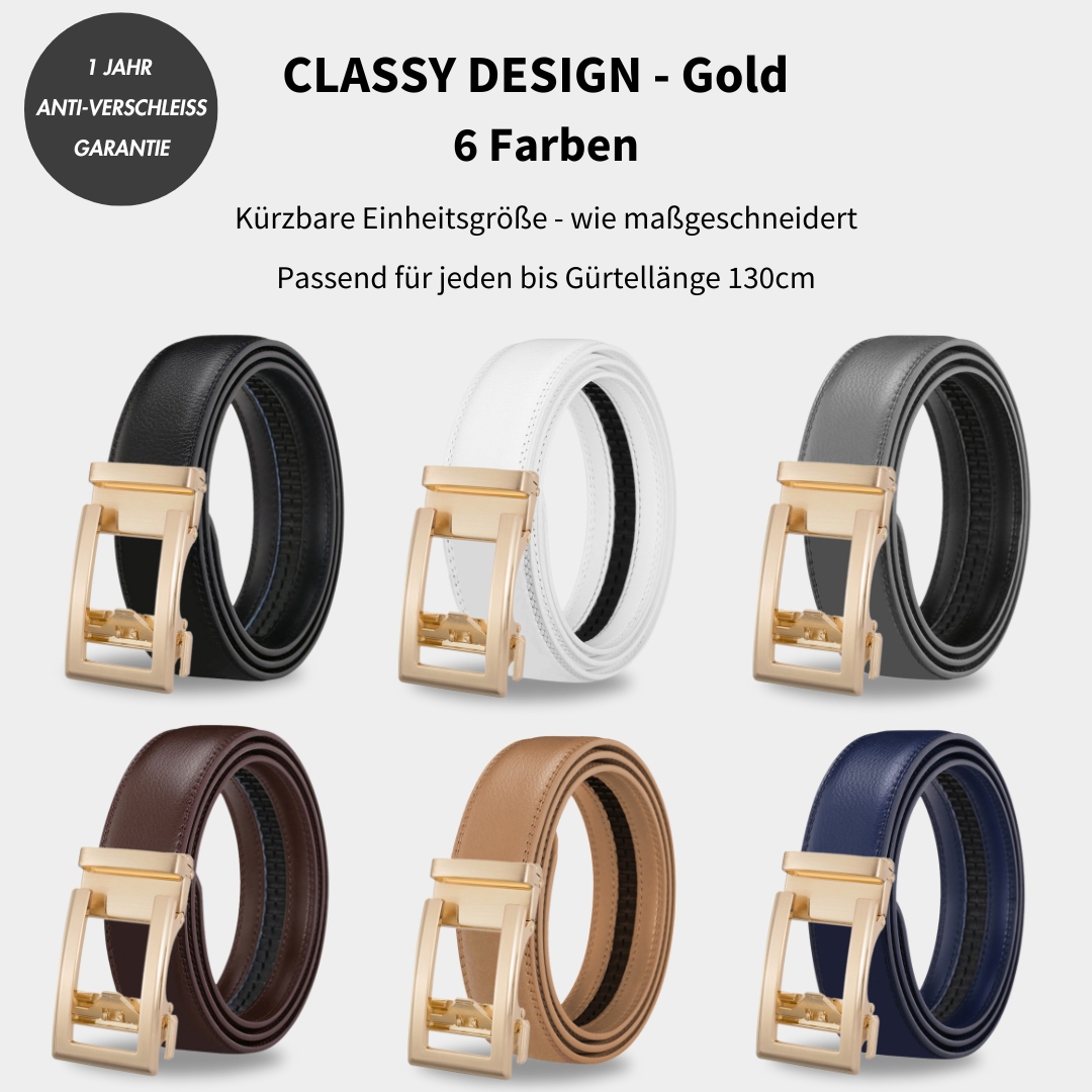 Majestice Belt Ledergürtel | Easy-Click Automatikverschluss | 100% Echtleder | 1+1 Aktion