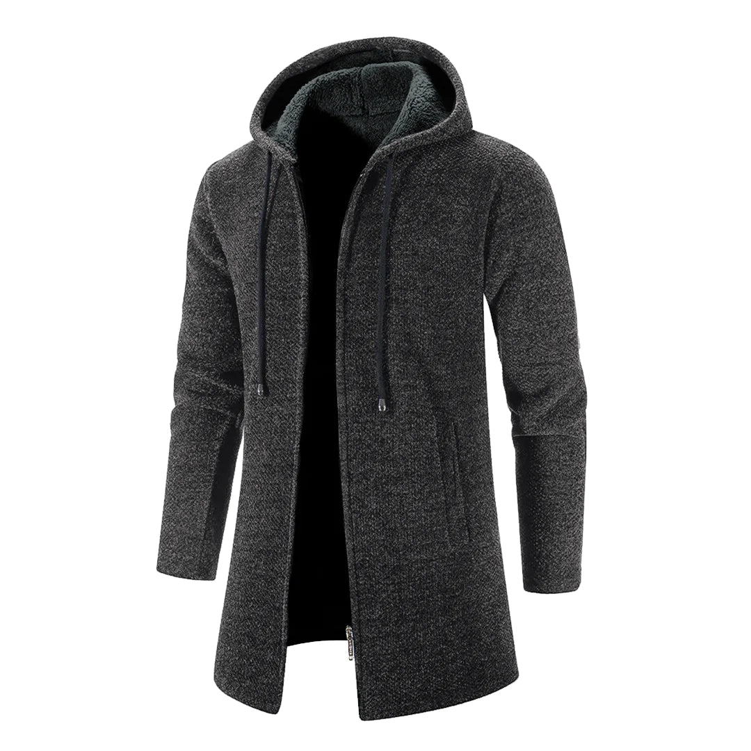 Krist™ - Herren Wolljacke mit halblanger Kapuze