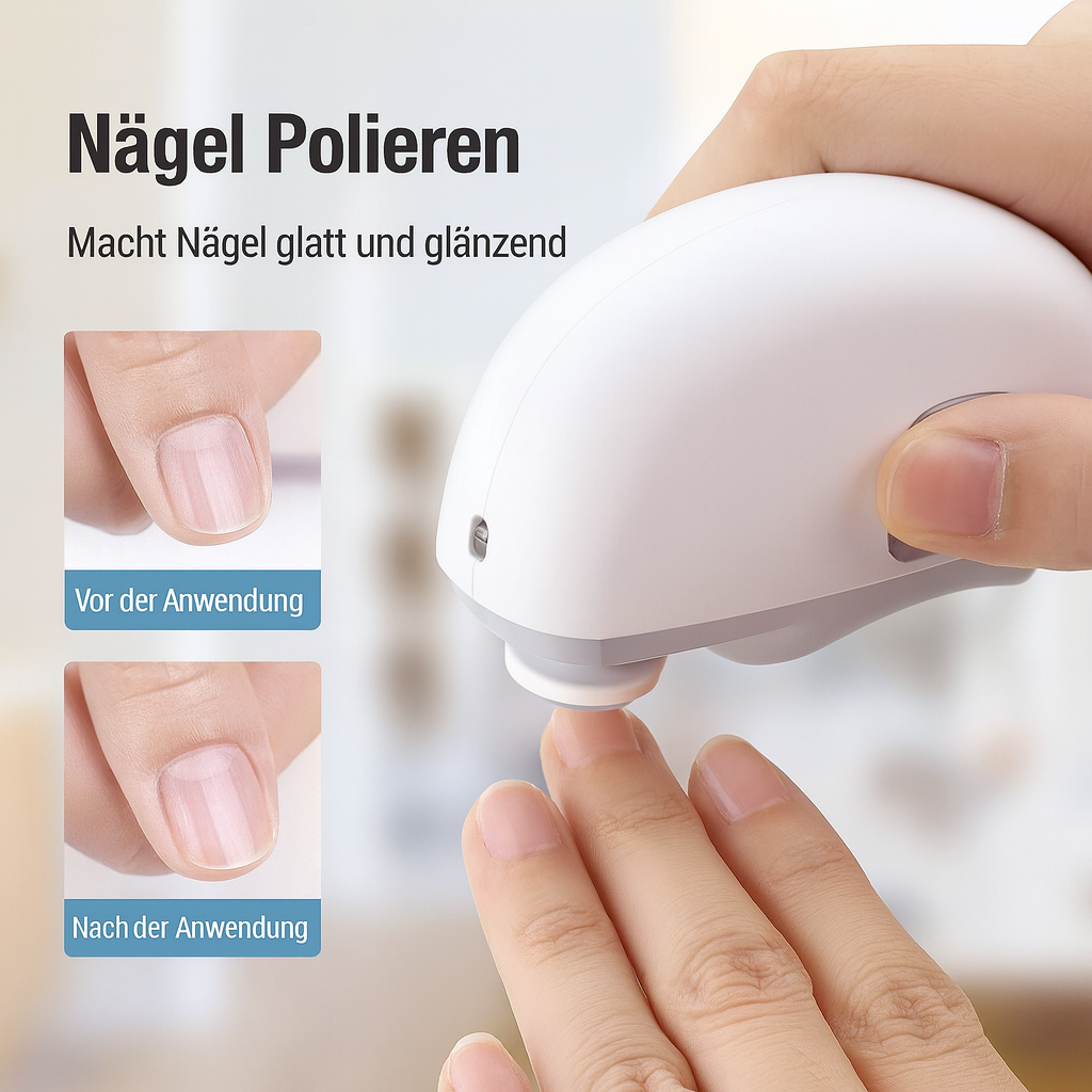 Nagelknipser | 3-in-1 Schneiden Feilen Polieren | USB Aufladbar | NailEase