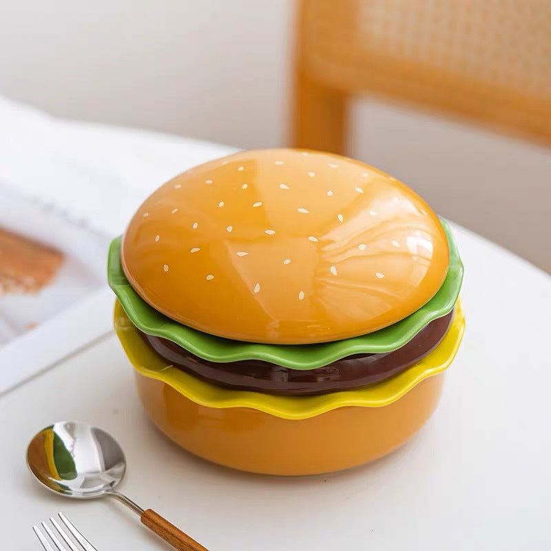 BurgerDish™ - Kreative Cartoon Hamburger Keramikteller Servierplatte