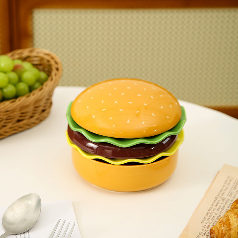 BurgerDish™ - Kreative Cartoon Hamburger Keramikteller Servierplatte