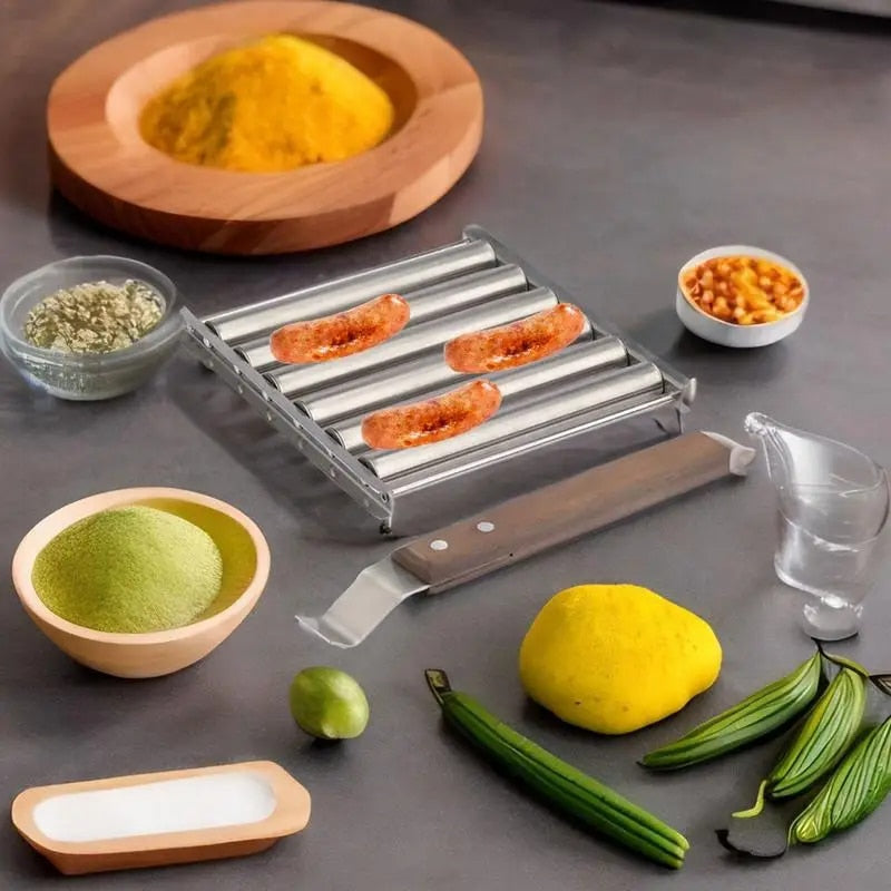 50% RABATT | WurstRoller - Edelstahl-Grill-Würstchen-Rolle [Letzter Tag Rabatt]