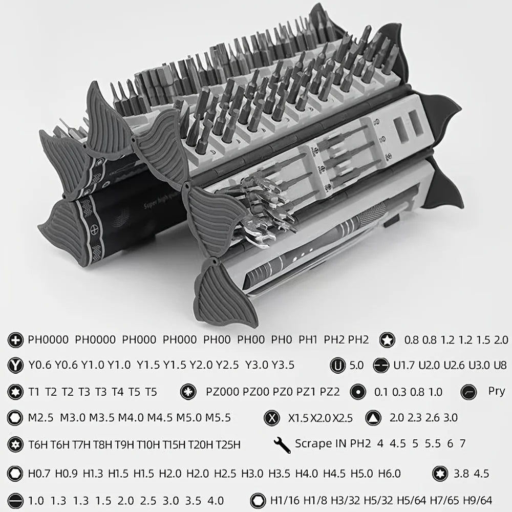 128 in 1 Präzisionsschraubendreher-Kit mit magnetischem flexiblem Schaft | Professionelles Reparaturwerkzeug