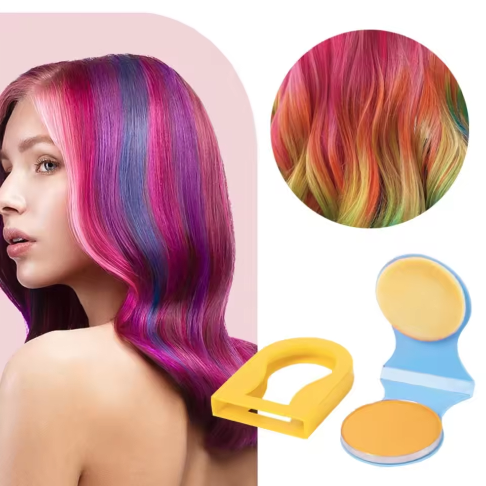 5 Farben Temporäre Haarfarbe Für Kinder – Auswaschbare Haarmascara & Hair Chalk