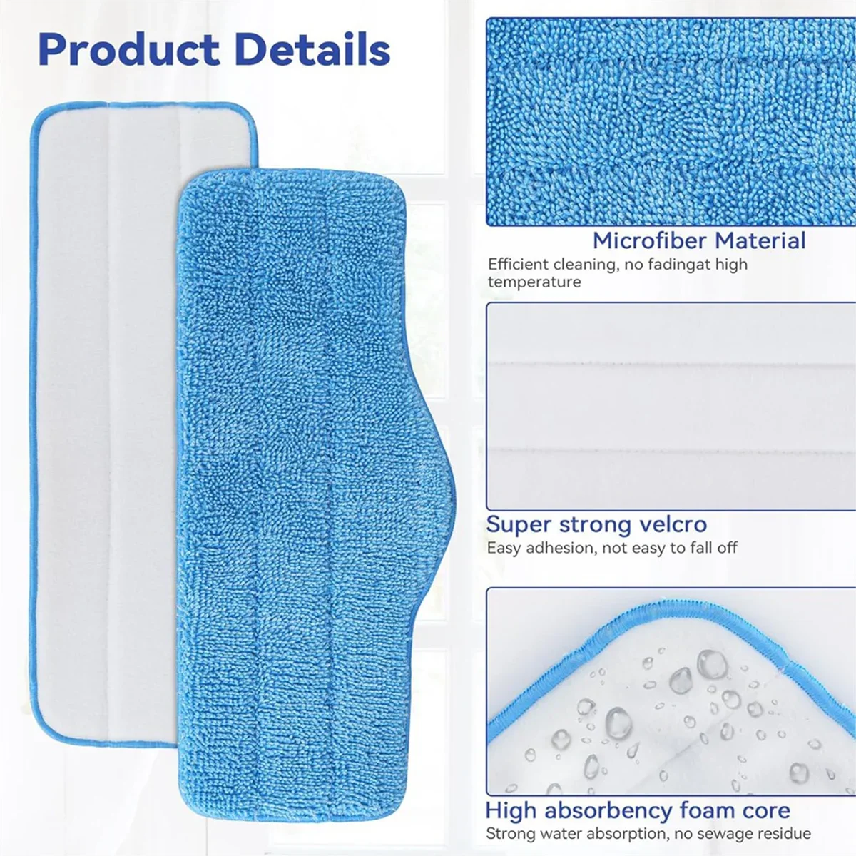 Mikrofaserpads für Dampfreiniger – 6er-Pack, waschbar