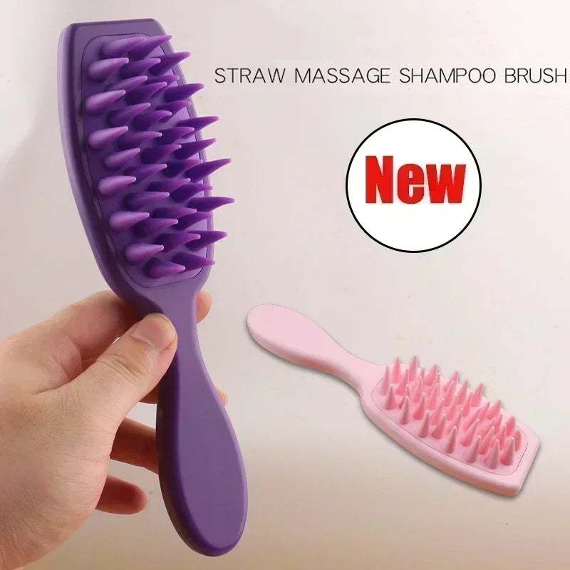 Verlängerte Griff weicher Silikon-Shampoo Kopfhaut-Massager Haarwasch-Kamm