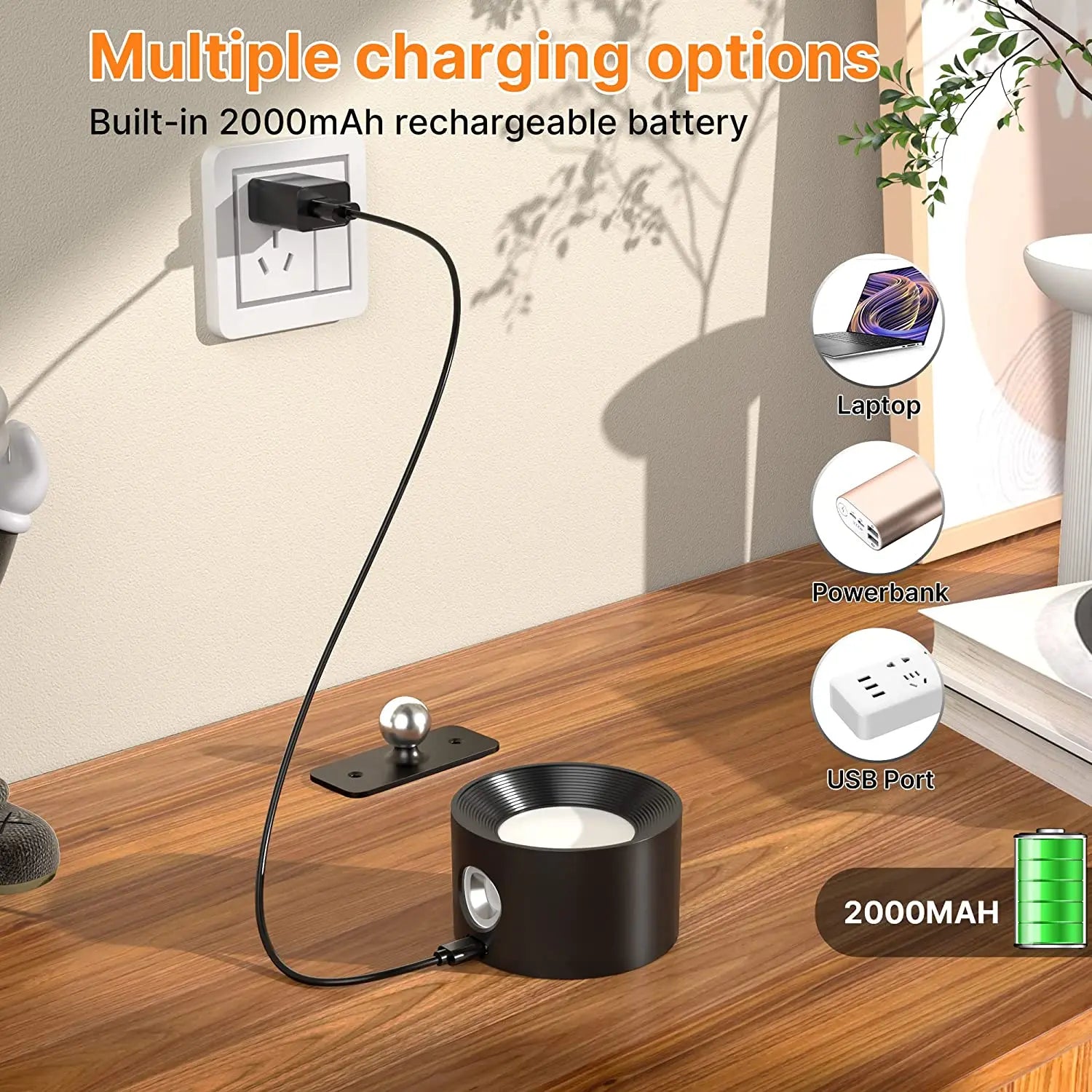 InstaGlow™ | Drehbare Touch-LED-Wandleuchte für kabellose Umgebungsbeleuchtung