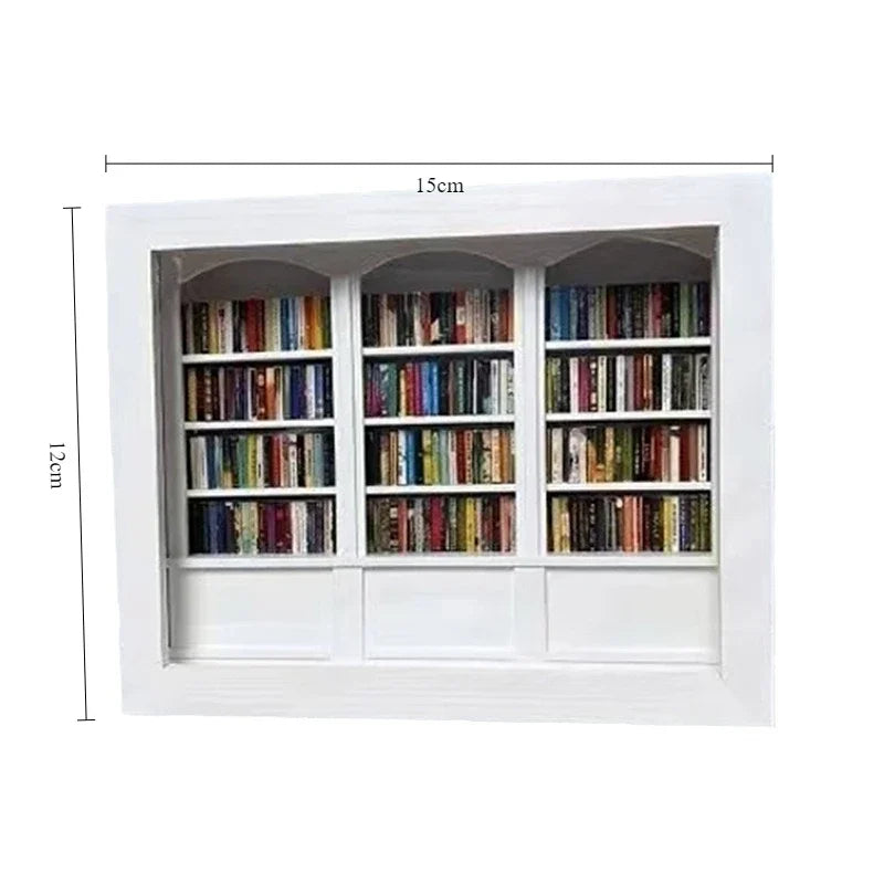 Calmify™ Miniatur-Bücherregal | Stressabbau | 200 Minibücher | Holzdesign