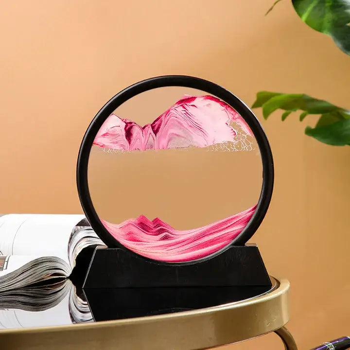 Sandbild Deko Glas | Bewegliche Sandlandschaft | Entspannendes Wohnaccessoire