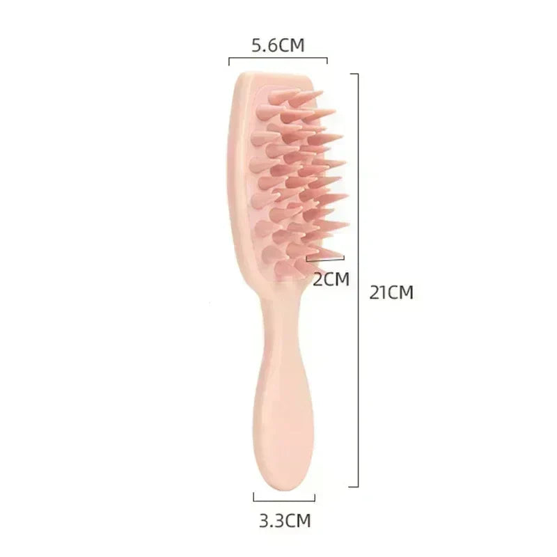 Verlängerte Griff weicher Silikon-Shampoo Kopfhaut-Massager Haarwasch-Kamm