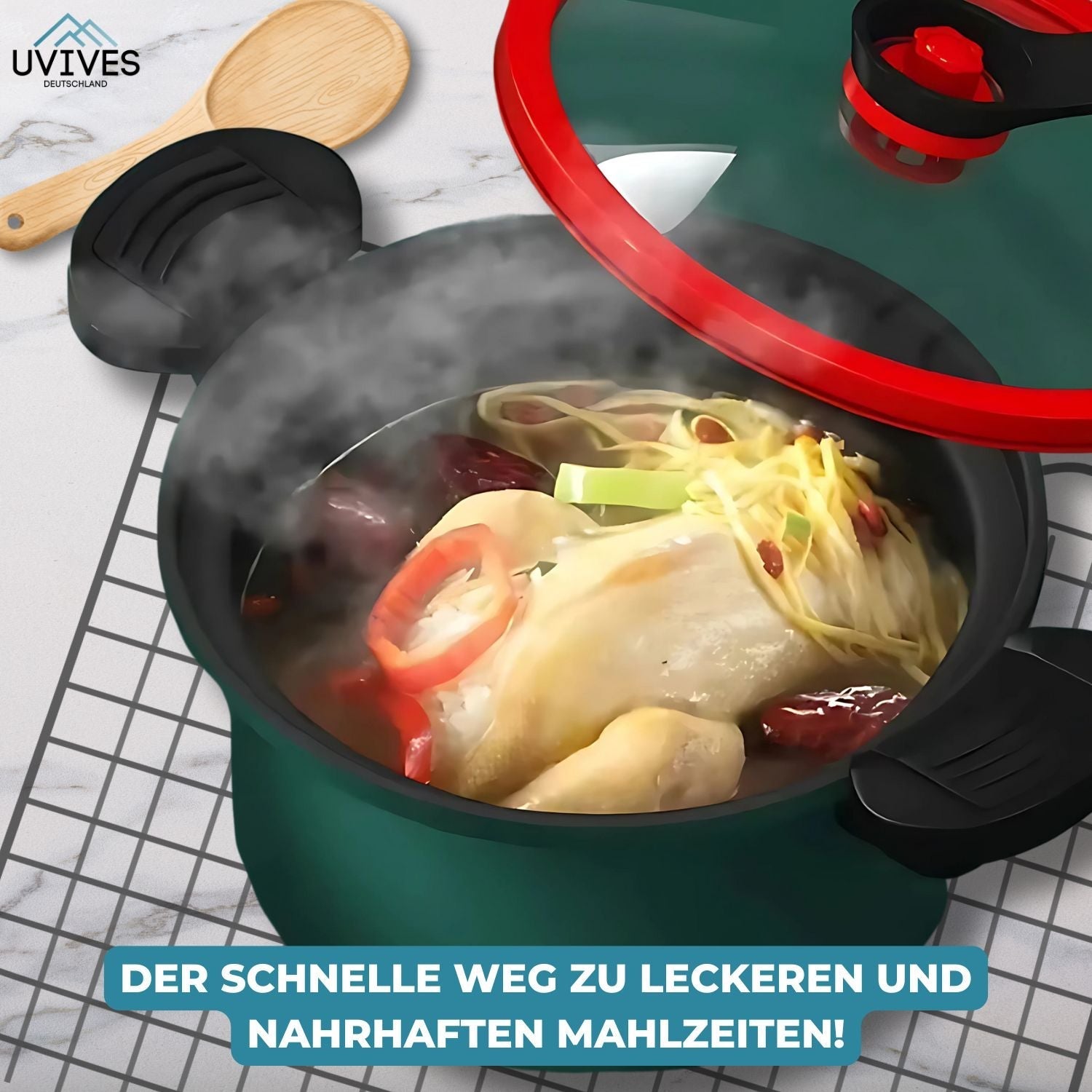 Schnellkochtopf | Schnelles & Gesundes Kochen | Gleichmäßige Hitze | Kompakt & Effizient | SpeedPot