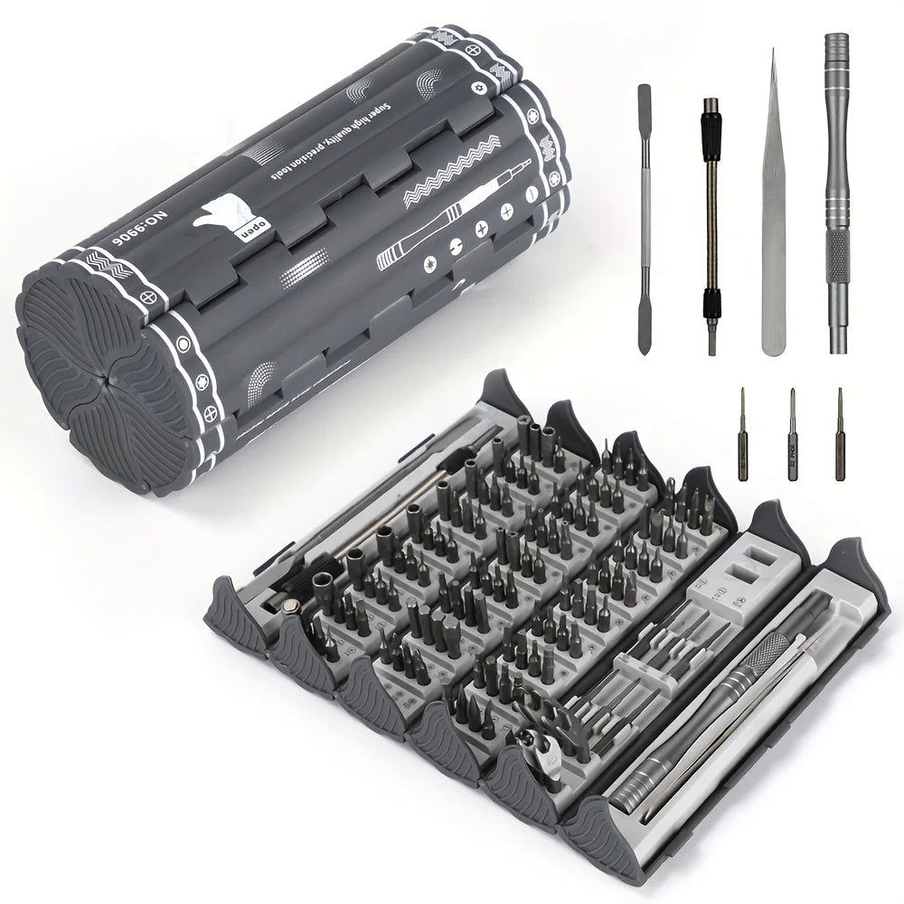 128 in 1 Präzisionsschraubendreher-Kit mit magnetischem flexiblem Schaft | Professionelles Reparaturwerkzeug
