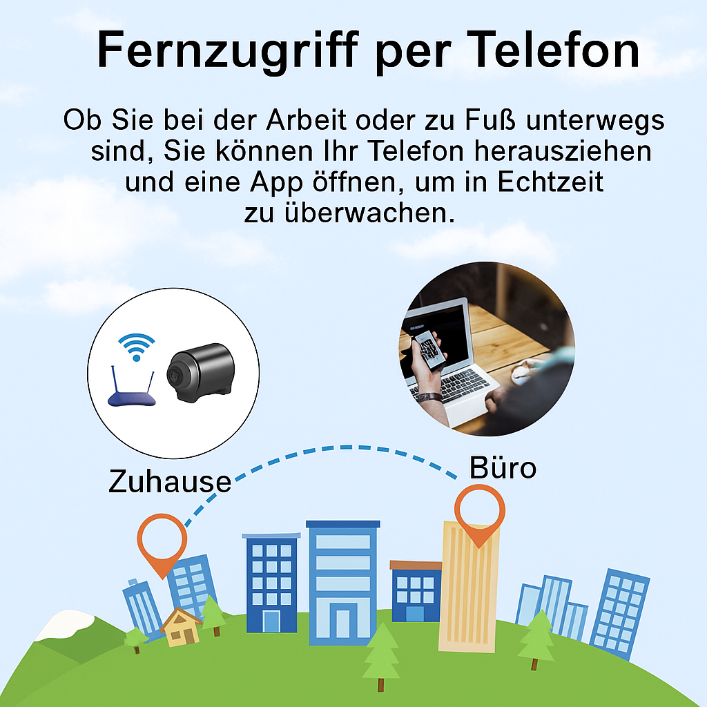 Mini WLAN Überwachungskamera | 1080P HD | Nachtsicht & Bewegungserkennung | Watchyra