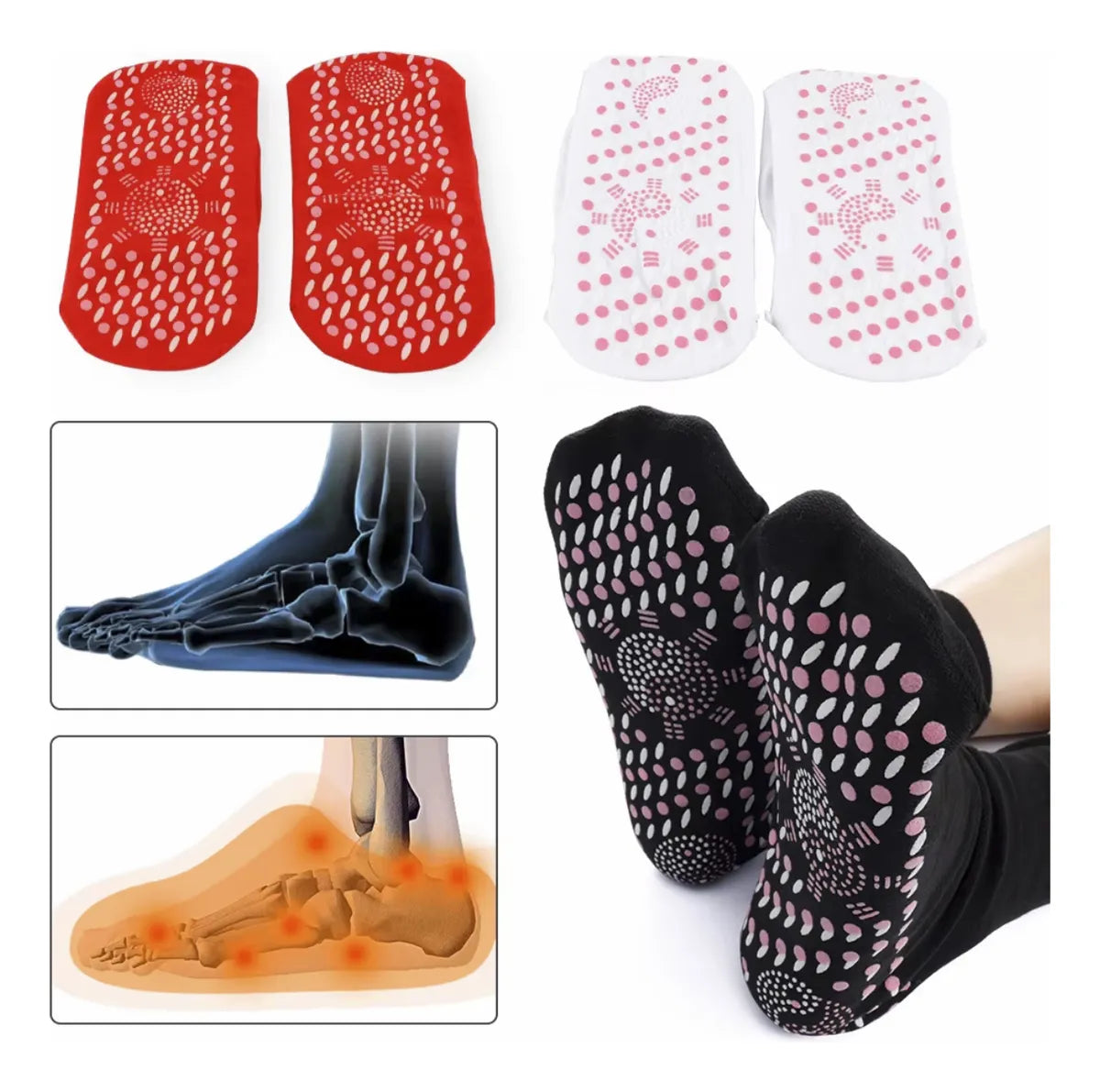 Socken | Selbsterwärmend | Magnetfeld-Massagepunkte | Fördert Durchblutung