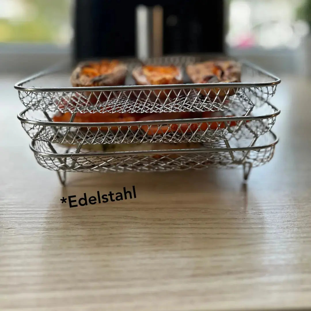 Stapelbare Körbe für Heißluftfritteusen – Mehr Platz, Perfekte Garergebnisse (3 Stk.)