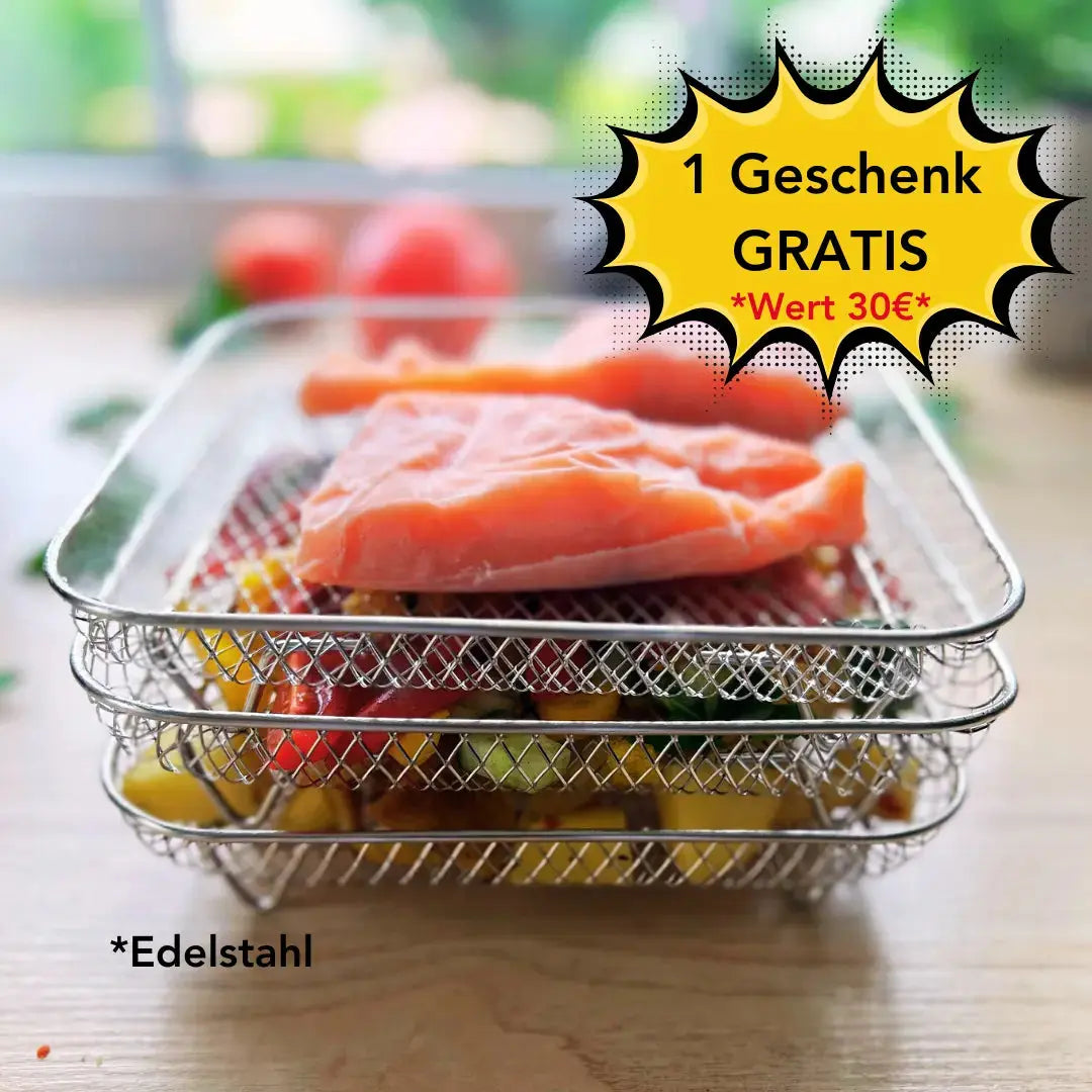 Stapelbare Körbe für Heißluftfritteusen – Mehr Platz, Perfekte Garergebnisse (3 Stk.)