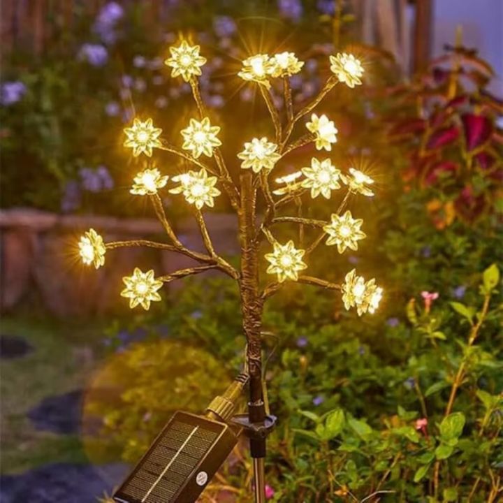 Solar-Kirschblütenlichter | Wasserdichte LED-Deko für draußen