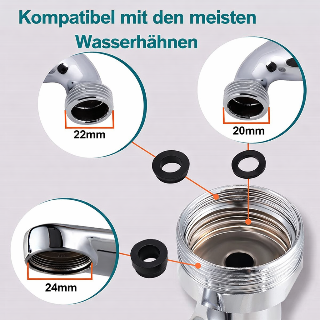 Wasserhahn Extender | 1080° Drehbar | 2 Wasser-Modi | Werkzeuglose Montage
