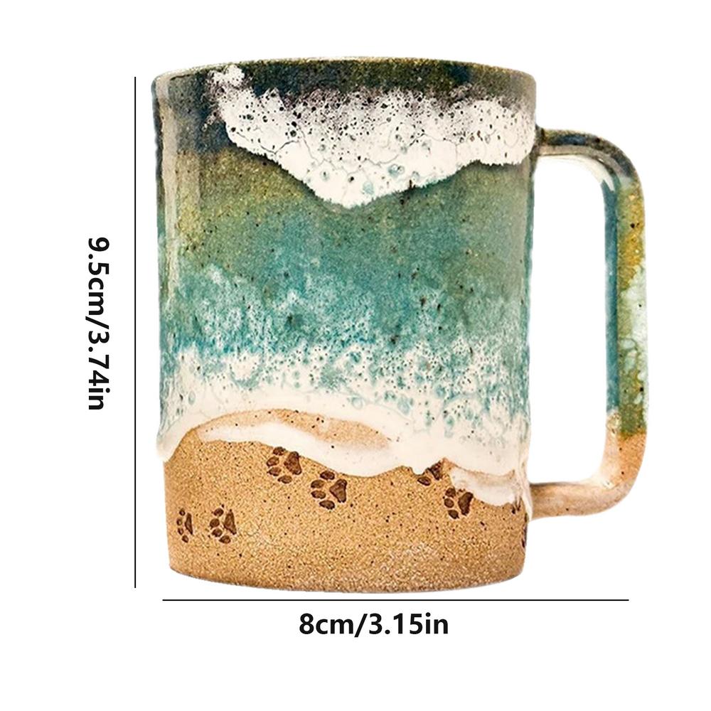 50% RABATT | OceanBrew - Cupshore 3D-gedruckter Keramik-Kaffeebecher mit Küstenlinie [Letzter Tag Rabatt]