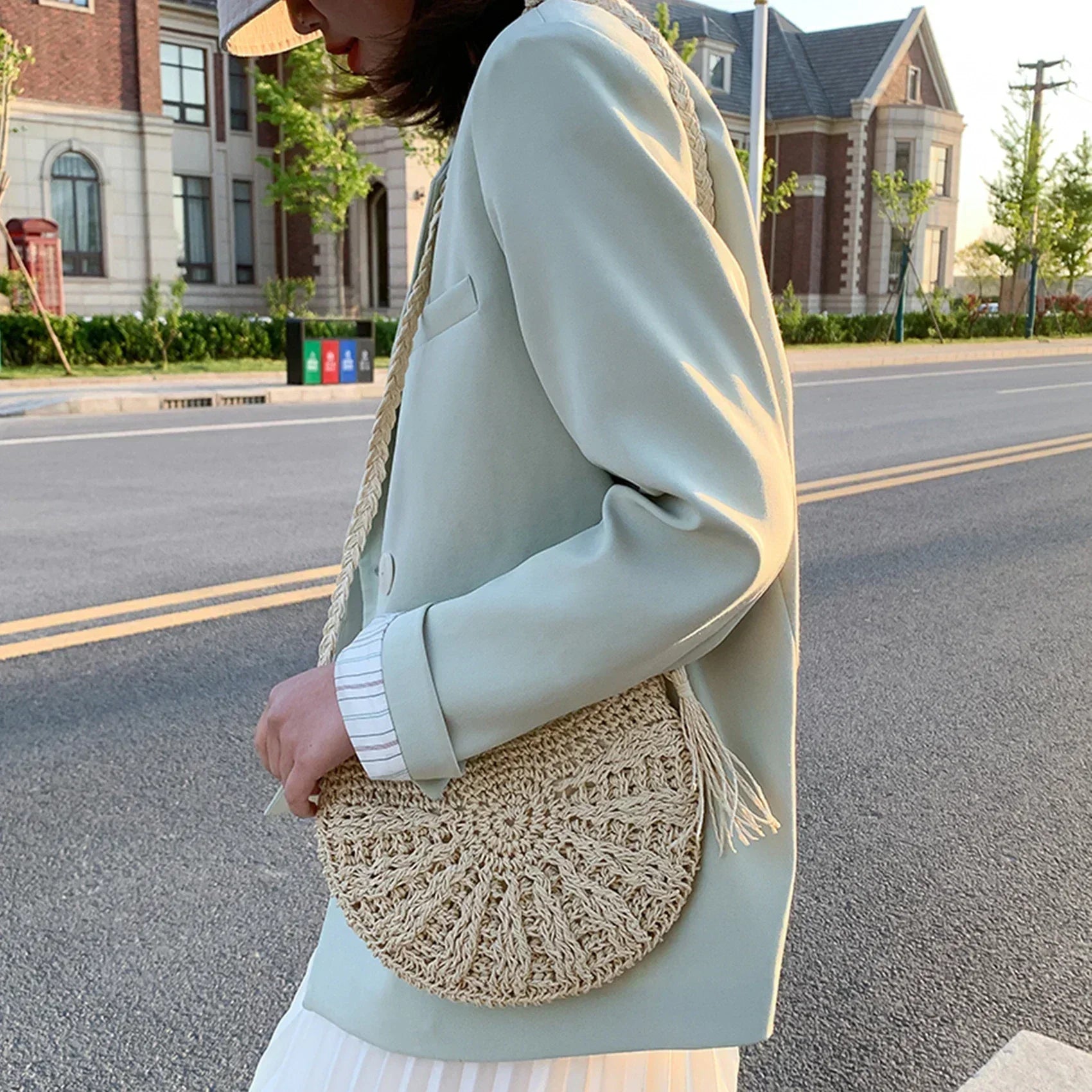 Kesia | Boho Half-Moon Woven Bag