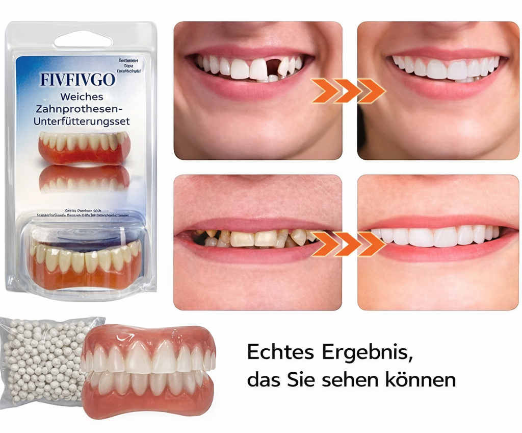 Zahnersatz Anpassungs Kit | Individuell formbar | Schmerzfrei & sicherer Halt | SiliconeAdjust