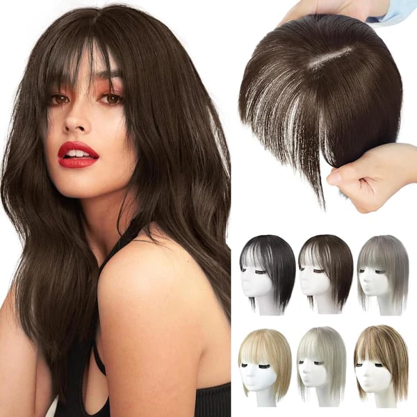 HairEleganz | Natürlicher Haar-Topper mit Vollem Pony