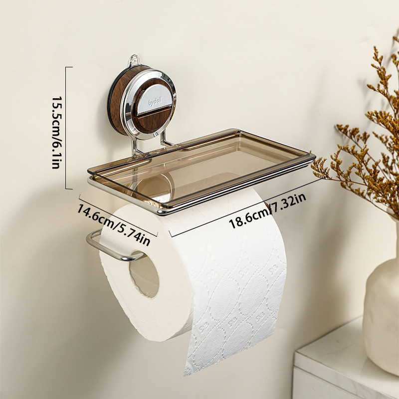 Toilettenpapierhalter aus Edelstahl mit Saugmechanismus – Kein Bohren