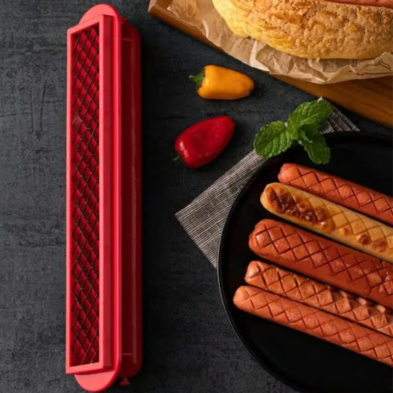 Perfekter Criss-Cross Hotdog-Schneider – Saftige, gleichmäßig gegarte Würstchen