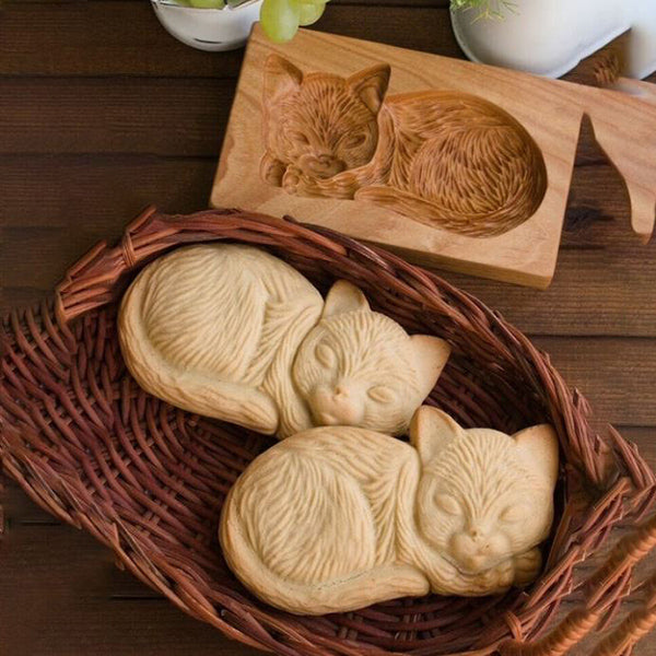 Keksform mit Holzgravur - Prägeform für Kekse
