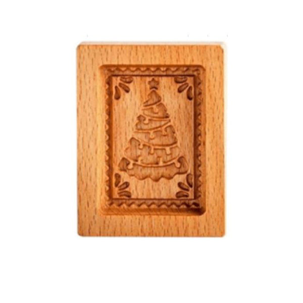 Keksform mit Holzgravur - Prägeform für Kekse
