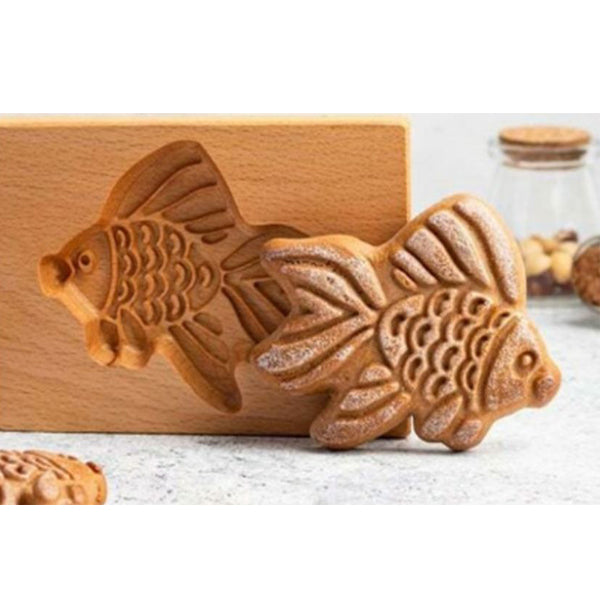 Keksform mit Holzgravur - Prägeform für Kekse