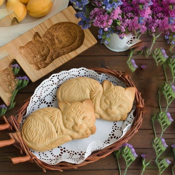 Keksform mit Holzgravur - Prägeform für Kekse