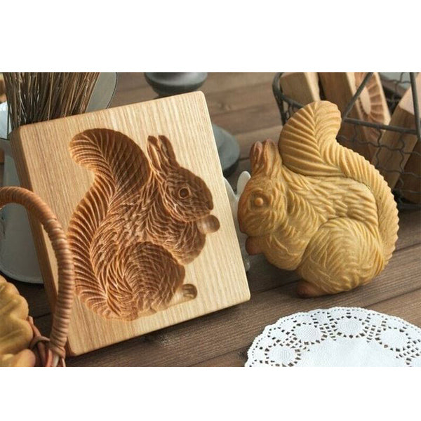 Keksform mit Holzgravur - Prägeform für Kekse