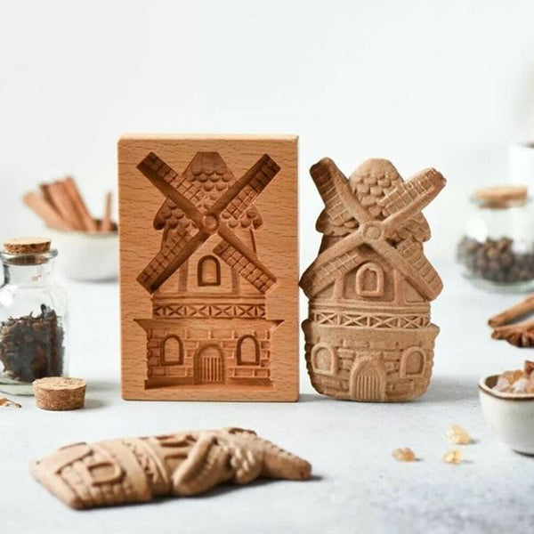 Keksform mit Holzgravur - Prägeform für Kekse