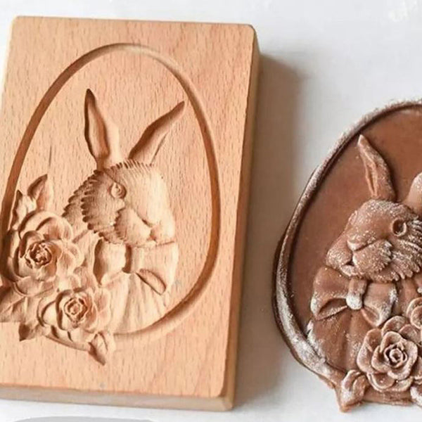 Keksform mit Holzgravur - Prägeform für Kekse