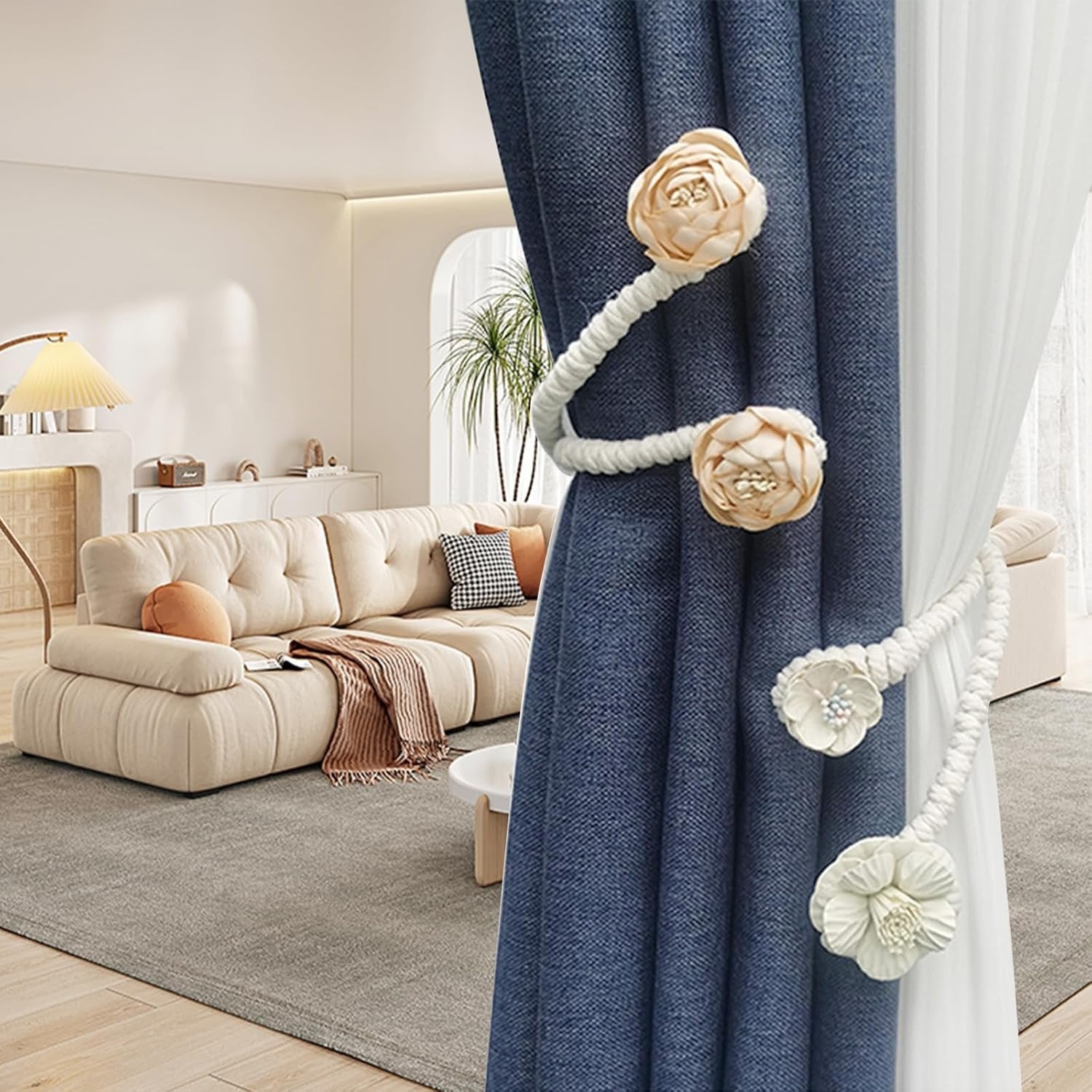 1+1 GRATIS | Elegante biegbare Gardinenhalter – Ohne Bohren, Ohne Aufwand