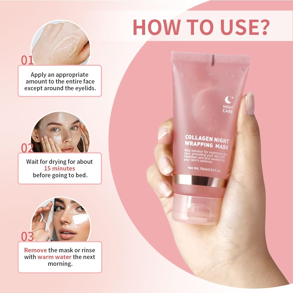 CollaGlow - Collagen Overnight Wrapping Peel-Off Gesichtsmaske | 50% RABATT