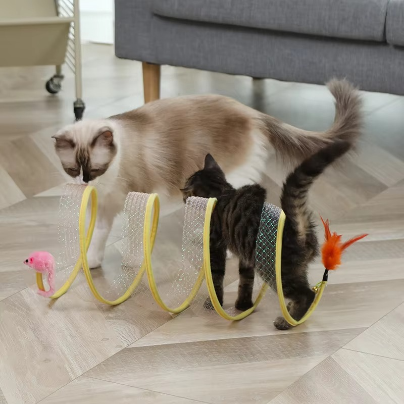 PurrJoy™ | Faltbarer Spaß mit interaktiven Bällen und Knistergeräuschen für verspielte Kätzchen