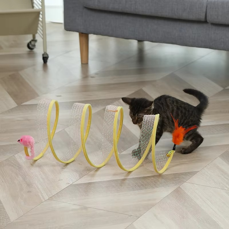 PurrJoy™ | Faltbarer Spaß mit interaktiven Bällen und Knistergeräuschen für verspielte Kätzchen