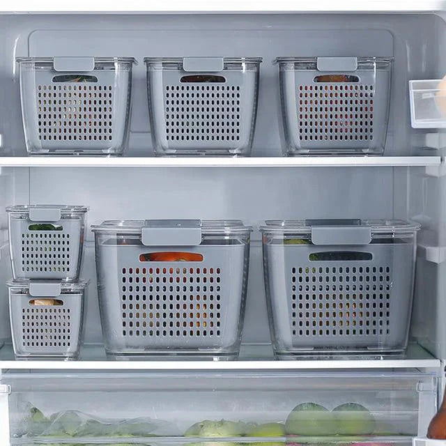 Multifunktionale Kühlschrank-Aufbewahrungsbox mit Faltbaren Trennwänden