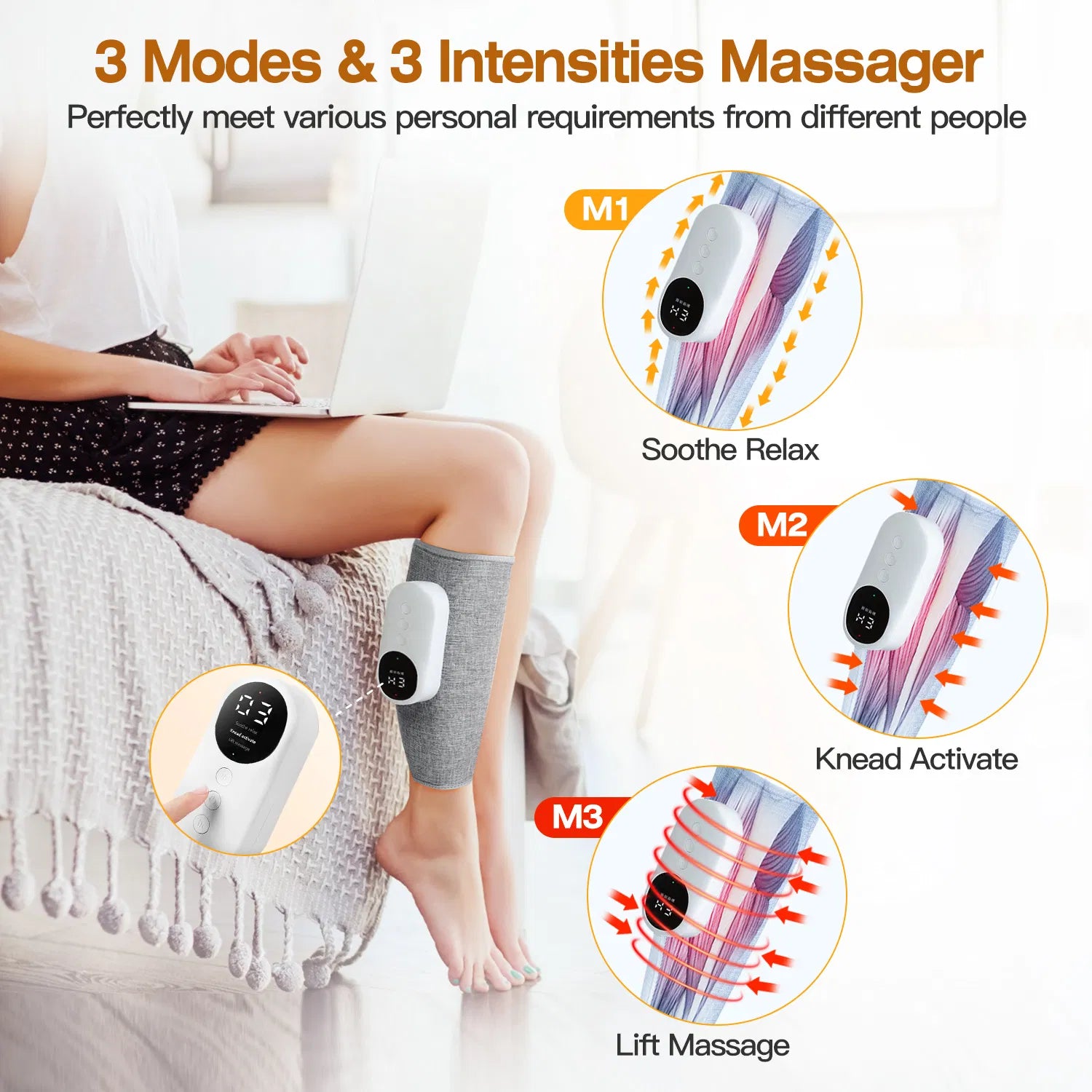 Wadenmassager Relaxo™ | Kabellos & Kompakt | Luftkompression & Wärme