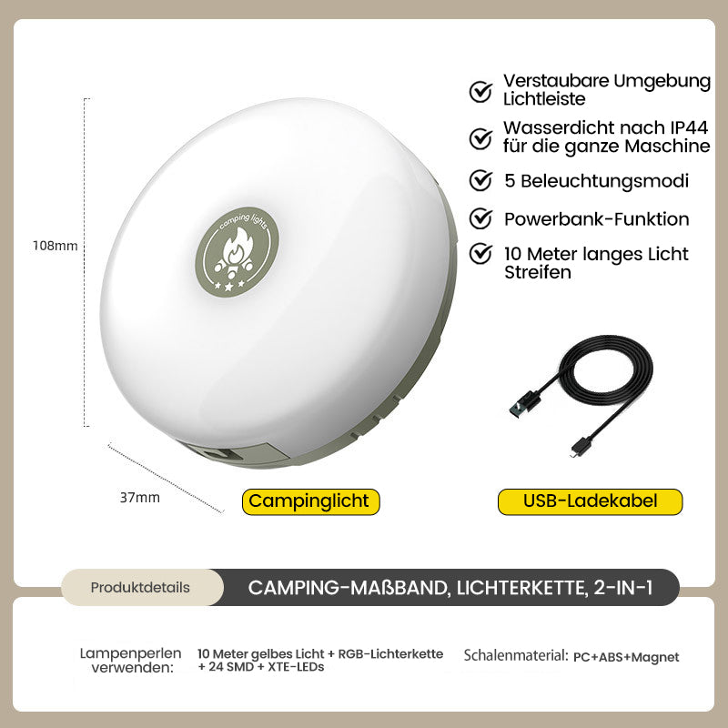 Lichterkette™ - Wasserdichte tragbare verstaubare Lichterkette für den Außenbereich