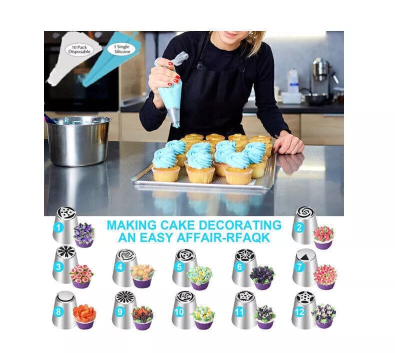 SilverCraft™ Piping Meister Set — Erstellen Sie atemberaubende Kuchen, die alle Blicke auf sich ziehen
