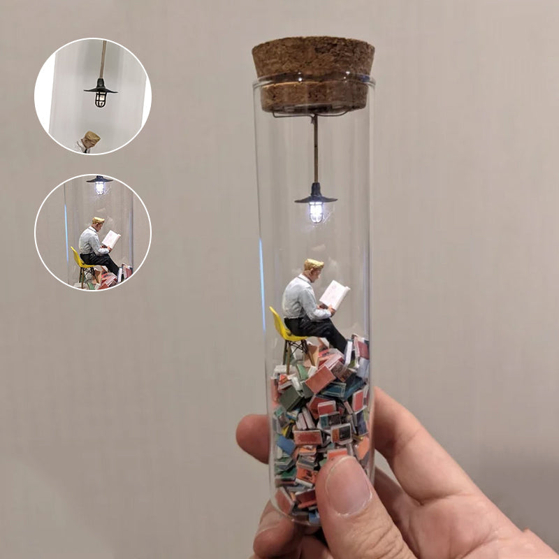 Glas-Miniatur-Diorama für Bücherliebhaber
