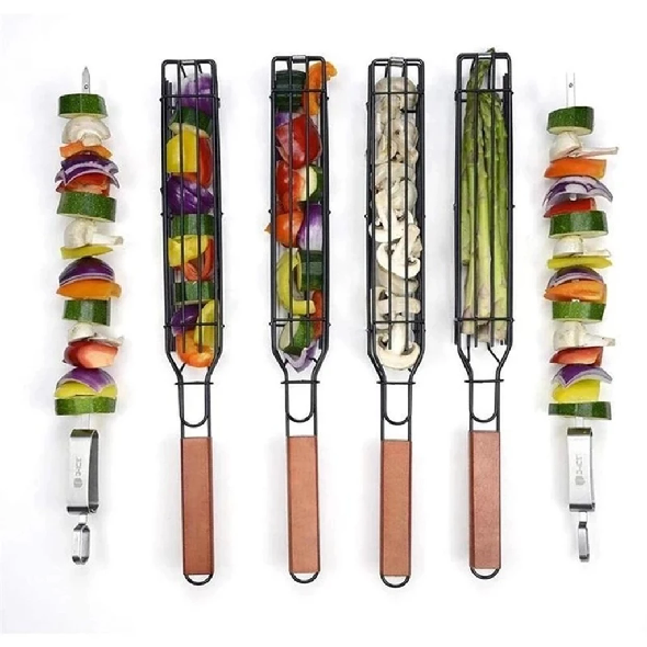 1+1 Gratis | GrillMate™ Wiederverwendbarer Grillkorb für Spieße