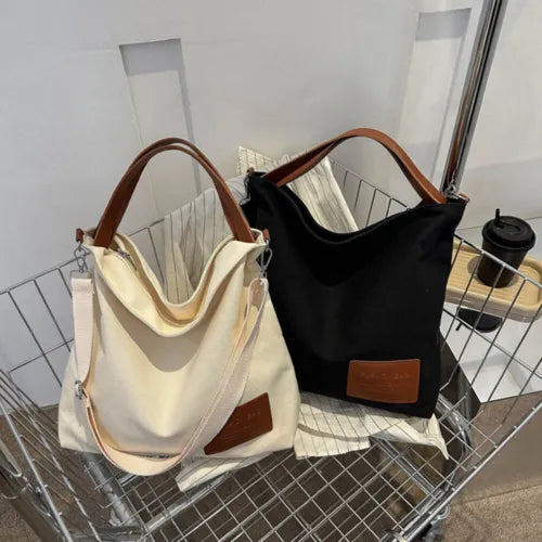 Annatasche | Umhängetasche aus Canvas | Verstellbarer Schultergurt | Geräumig & Elegant