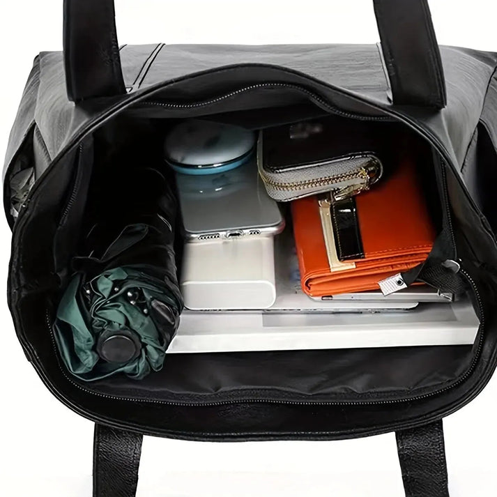 Vegane Großraumtasche Vintage | Nachhaltiges PU-Leder | Geräumig & Leicht | Alltag & Reisen