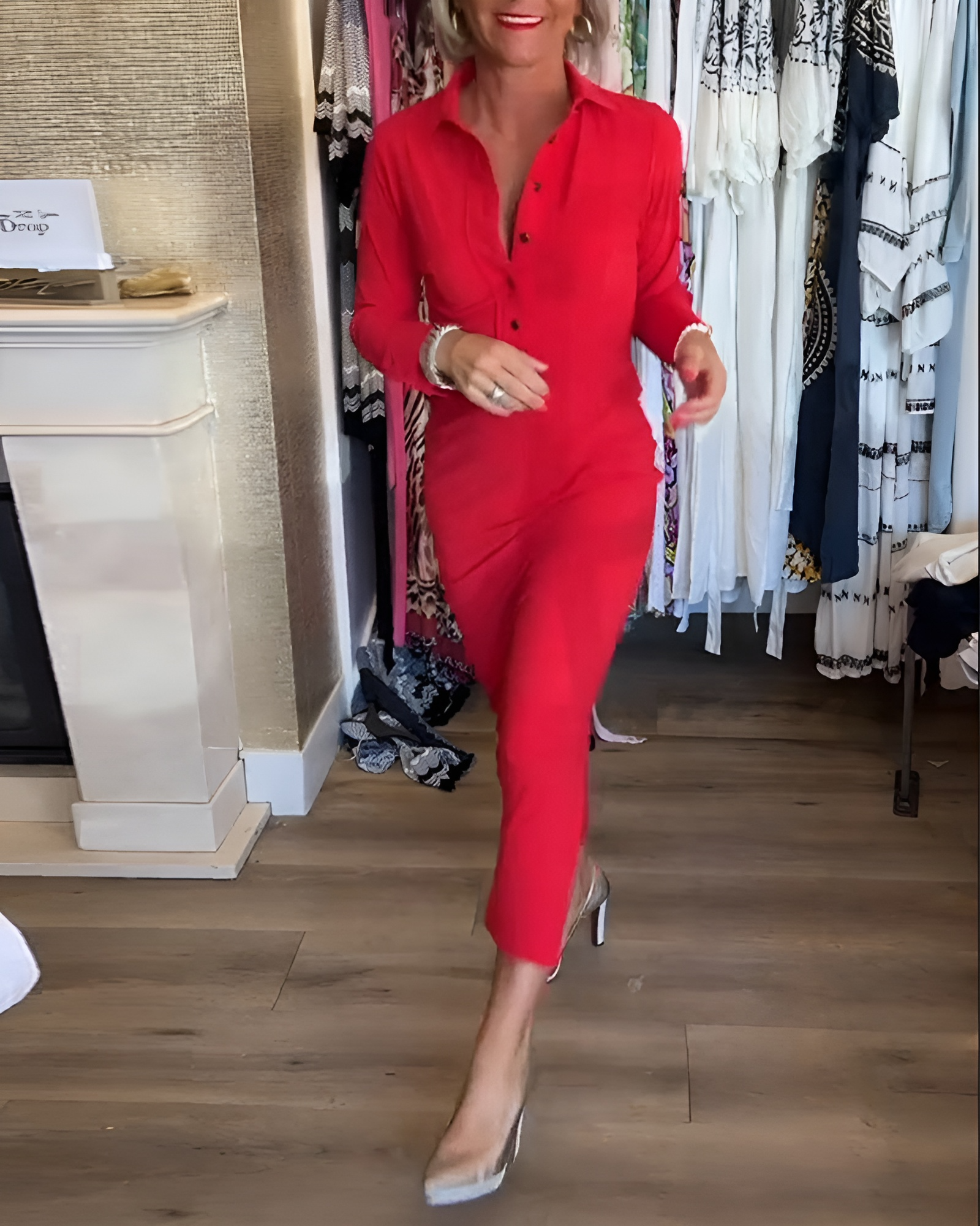 Kim™ - Elegantes rotes Kleid